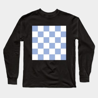 Sky blue and white checkerboard print Long Sleeve T-Shirt